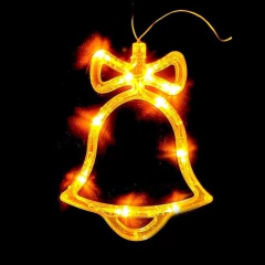 COLGANTE NAVIDEÑO PARA VIDRIO VIDRIERA CON LUZ LED - PAPA NOEL ARBOL RENO CAMPANA