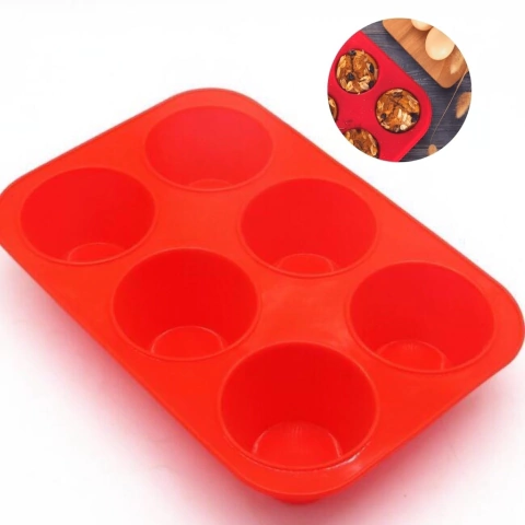 MOLDE MUFFINS CUPCAKE DE SILICONA X 6 - comprar online