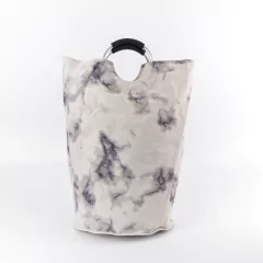 CESTO DE ROPA BLANCO ESTILO MÁRMOL