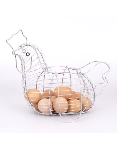 HUEVERA CON FORMA DE GALLINA COLOR CROMO