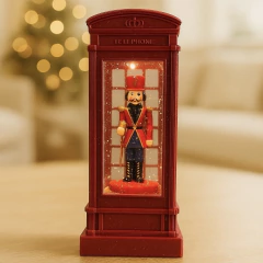 FAROL CABINA DE TELÉFONO CASCANUES NAVIDEÑA CON MÚSICA, LUZ Y BRILLOS - comprar online