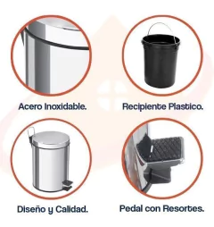 RECIPIENTE CESTO DE RESIDUOS BASURA 3 LTRS - comprar online