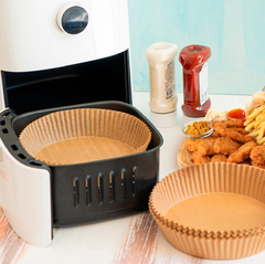 BANDEJA MOLDE REDONDO DE PAPEL PARA FREIDORA DE AIRE (Air fryer) 40 unidades