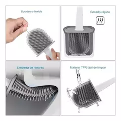ESCOBILLA CEPILLO DE SILICONA PARA INODORO BAÑO - tienda online
