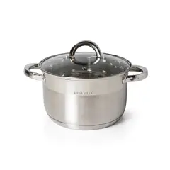 CACEROLA 24cm DE ACERO INOXIDABLE TRIPLE FONDO