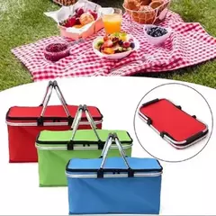 CANASTA TÉRMICA PARA PICNIC PLEGABLE ALUMINIO - tienda online