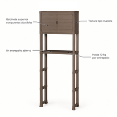 REPISA BAÑO ESTANTE CON PUERTA MOCCA - Mots