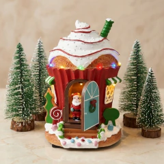 MUFFIN CASITA PAPA NOEL - con luz, musica y movimiento