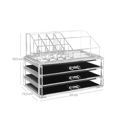 ORGANIZADOR DE MAQUILLAJE TRANSPARENTE DE ACRÍLICO en internet