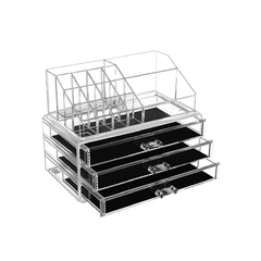 ORGANIZADOR DE MAQUILLAJE TRANSPARENTE DE ACRÍLICO