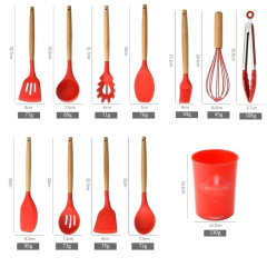 SET DE UTENSILIOS DE SILICONA Y MADERA X12 PIEZAS. - comprar online