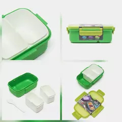LUNCHERA APTA MICROONDAS VIANDA CON DIVISIÓN Y CUBIERTOS - Mots
