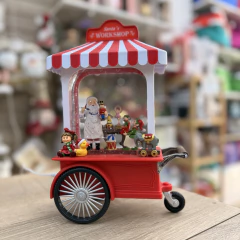 Carro candy con Papá Noel con luz y música 16,5x9x27cm a pil - comprar online