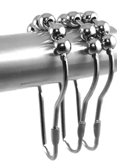 GANCHOS PARA CORTINA DE BAÑO ROLLER PLATEADOS - comprar online