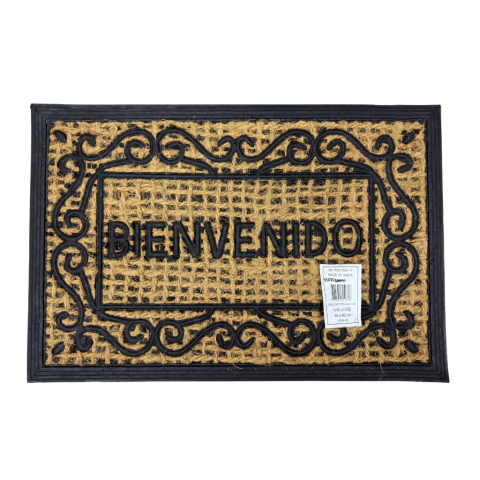 FELPUDO ALFOMBRA DE COCO ANTIDESLIZANTE BIENVENIDOS 60x40 - comprar online