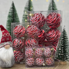 SET X6 BOLAS ROJAS CON RELIEVE Y BRILLOS - comprar online