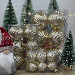 SET X6 BOLAS CHAMPAGNE CON RELIEVE - comprar online