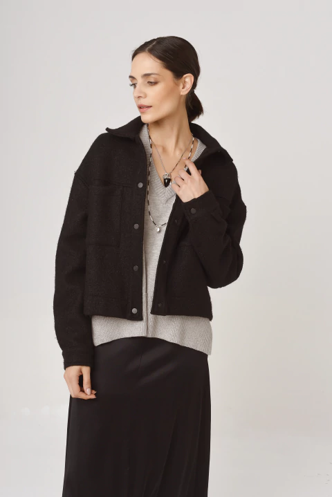 CAMPERA PAZ PAÑO NEGRO