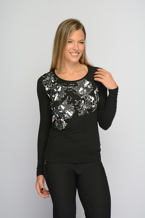 Remera ELIS flores modal (5804)