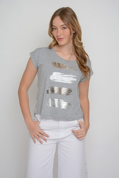 Remera QUIROGA pinceladas foil (2016) - tienda online