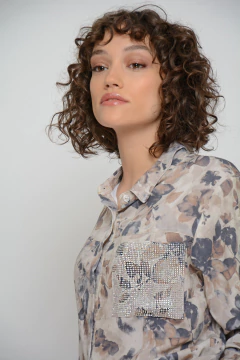 Camisa LENNON slub estampado y transfer (6009)