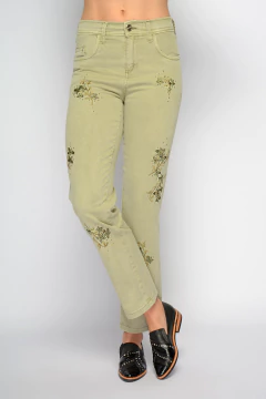 Recto PARANÁ flores bordadas malva (J5733) - comprar online
