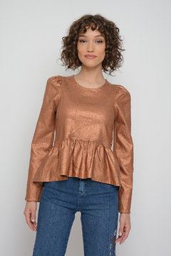 Top GWEN de bengalina con volado foil (6047) - comprar online