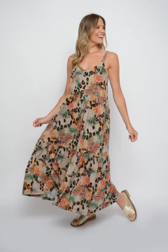 Vestido MANNY con volados de jersey flamé estampado (5526) - comprar online