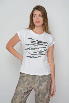 Remera ACACIA de algodón con ondas de glitter (5917) - comprar online