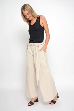 Imagen de Palazzo TOLKIEN de lino elastizado con lazo cruzado (2043)