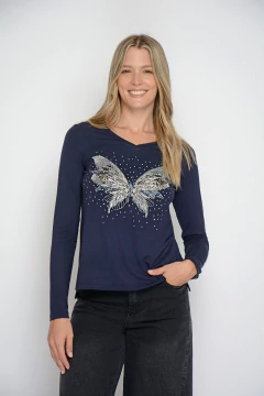 Remera TINA mariposa (6048) - Moravia Jeans