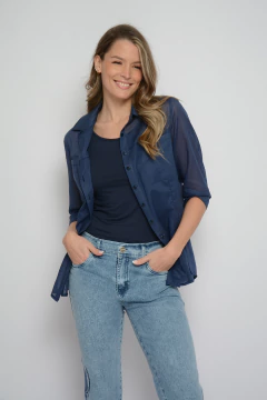 Camisa PRAIA de voilé rayon con musculosa manga 3/4 (5727) - Moravia Jeans