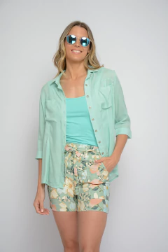 Camisa PRAIA de voilé rayon con musculosa manga 3/4 (5727) - tienda online