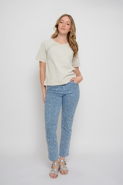 Chupin CAPOTE lineas strass celeste (J6346)