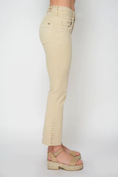 Mini oxford MENTA con perlas arena (J5918) en internet