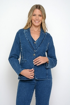 Blazer CALVIN tachas azul (J6129)