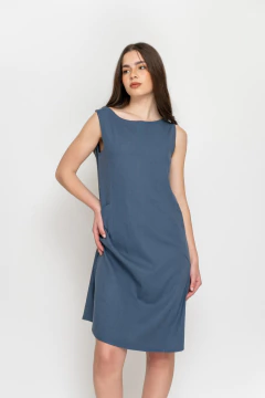 Vestido SARAMAGO cuello bote de lino c/ lycra (2027) en internet