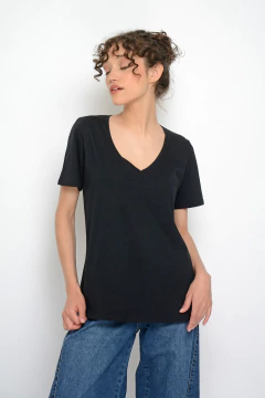Remera PEÑÍSCOLA escote V algodón (5983)