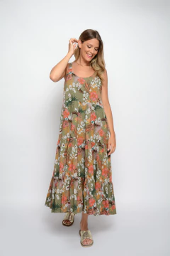 Vestido MANNY con volados de jersey flamé estampado (5526) - tienda online