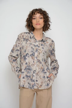 Imagen de Camisa LENNON slub estampado y transfer (6009)