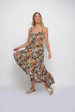 Vestido MANNY con volados de jersey flamé estampado (5526) - Moravia Jeans