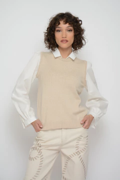 Chaleco JAGGER tejido con mangas de camisa (6015) - comprar online