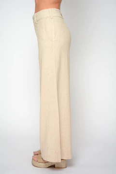 Imagen de Palazzo ROBLE de lino elastizado con cierre y botones (5916)