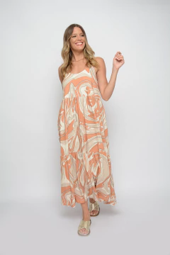 Vestido MANNY con volados de jersey flamé estampado (5526) en internet
