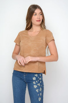 Remera GRANADA de algodón desgastado con cristales (5943) en internet