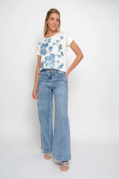 Ancho WALSH cruzado celeste (J6327) - Moravia Jeans