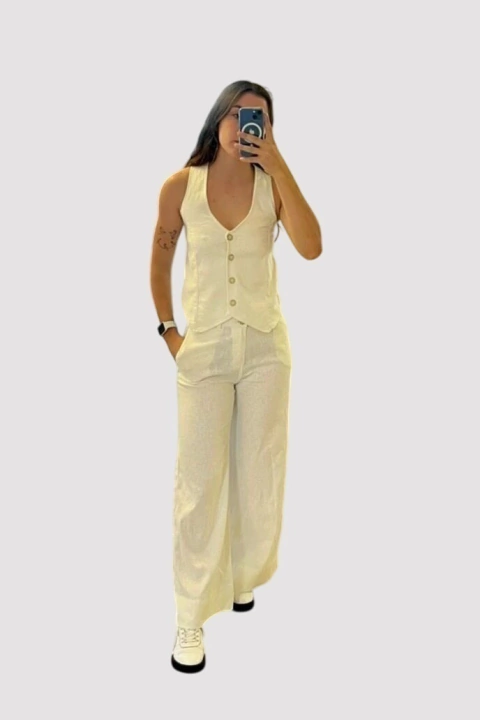 Palazzo GINKGO de lino sin lycra (5948)