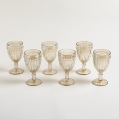 SET X 6 COPAS COLOR CHAMPAGNE