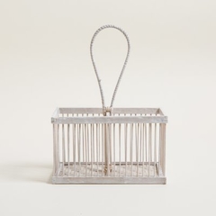 ORGANIZADOR 20X10X12CM 2 DIVISIONES BLANCO - comprar online