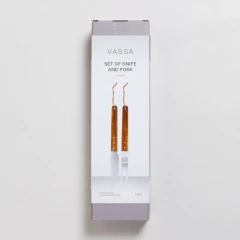 SET DE ASADO DE ACERO INOXIDABLE Y MADERA DE ACACIA - Almacen de Funes